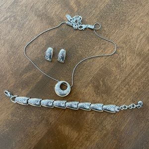 Brighton Jewelry Set, necklace, bracelet, earrings